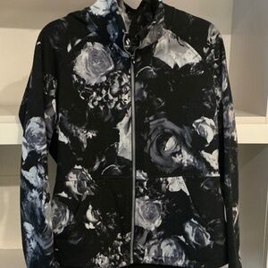 SKECHERS Fleece Black, Silver Lightweight Jacket - LG - LIKE NEW